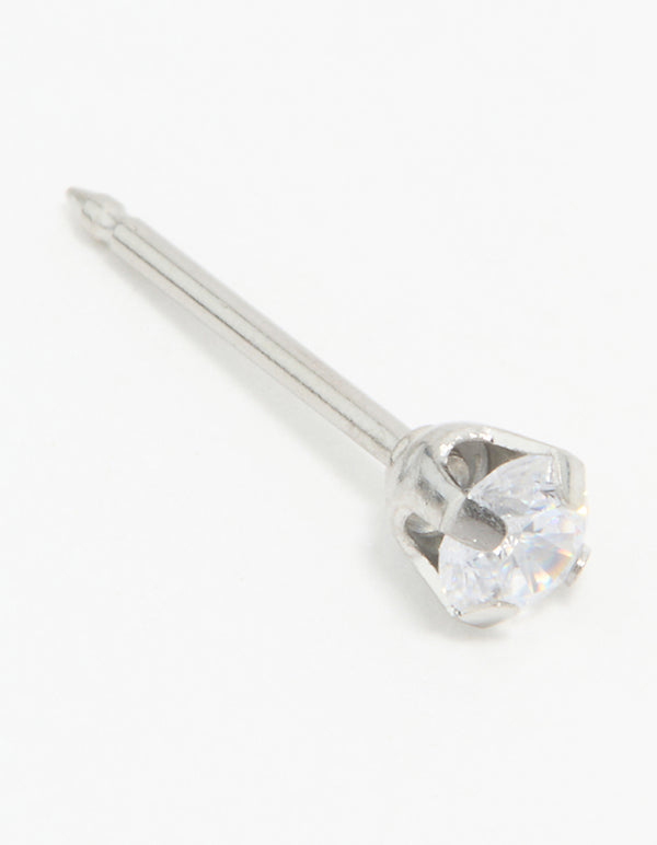 Surgical Stainless Steel 3MM Cubic Zirconia Piercing Stud