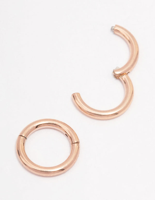 Rose Gold Plated Surgical Steel Sleeper Hoop Earrings 5mm