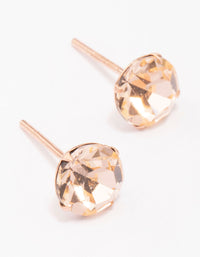 Rose Gold Plated Sterling Silver Czech Crystal Stud Earrings - link has visual effect only