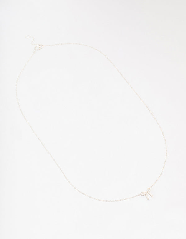 Sterling Silver Cubic Zirconia Bow Pendant Necklace