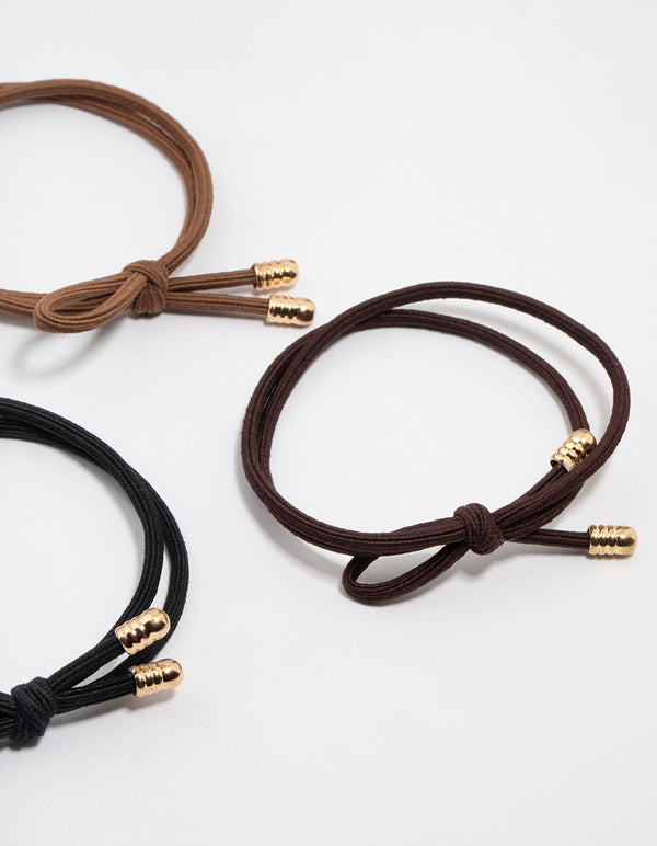 Bow Detail Fabric Hair Ties 5-Pack