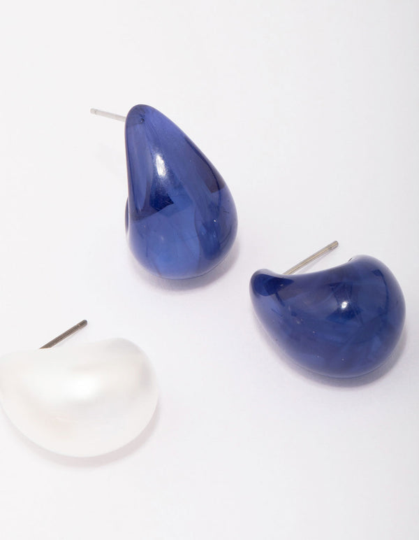Acrylic Teardrop Huggie Hoop Earring 3-Pack