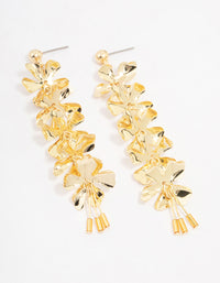 Gold Linear Petal Drop Earrings - link has visual effect only