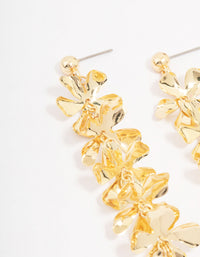 Gold Linear Petal Drop Earrings - link has visual effect only