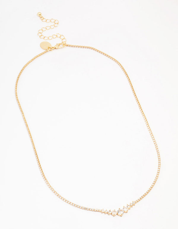 Gold Plated Symmetrical Graduating Round Necklace