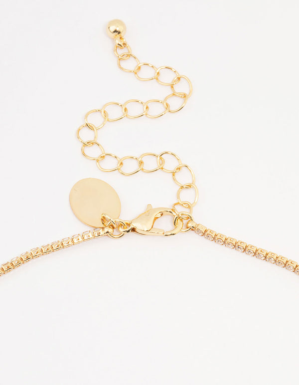 Gold Plated Symmetrical Graduating Round Necklace