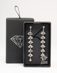 Silver Cubic Zirconia Drop Earrings - link has visual effect only