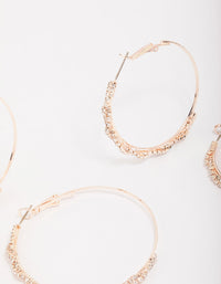 Rose Gold Diamante Oval Earring Pack - link has visual effect only