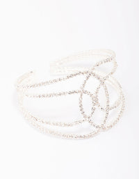 Silver Diamante Open Wrist Cuff - link has visual effect only