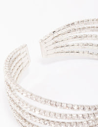 Silver Diamante Emerald Open Wrist Cuff - link has visual effect only