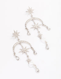 Silver Celestial & Pearl Drop Earrings - link has visual effect only