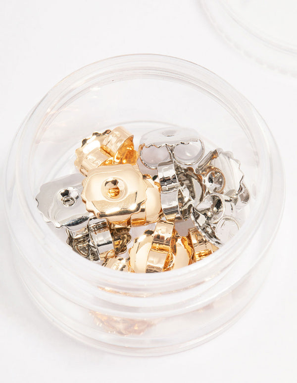 Gold & Silver Large Butterfly Earring Backs