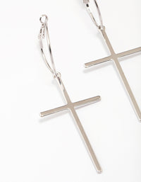 Silver Luxe Cross Hoop Earrings - link has visual effect only
