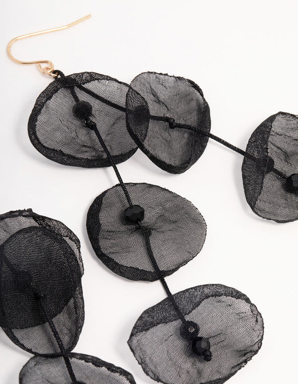 Fabric Flower Multi Drop Earrings