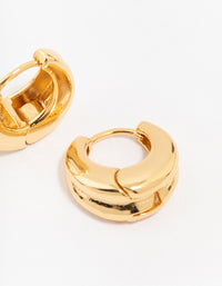 Gold Plated Brass Ribbed Hoop Earrings - link has visual effect only