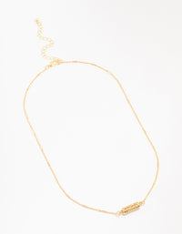 Gold Plated Brass Station Barell Necklace - link has visual effect only