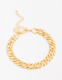 Gold Plated Brass Bold Chain Bracelet - link has visual effect only
