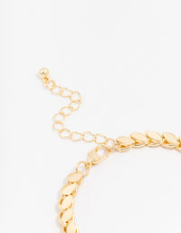 Gold Plated Brass Risoni Chain Bracelet - link has visual effect only