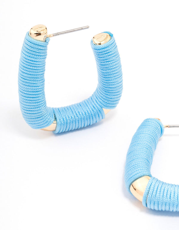 Gold Oval Woven Hoop Earrings