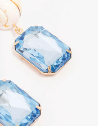 Gold Genuine Shell & Diamante Drop Earrings - link has visual effect only