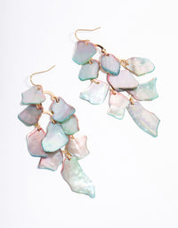 Blue Genuine Shell Layered Petal Drop Earrings - link has visual effect only