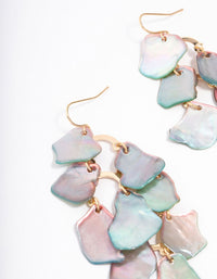 Blue Genuine Shell Layered Petal Drop Earrings - link has visual effect only