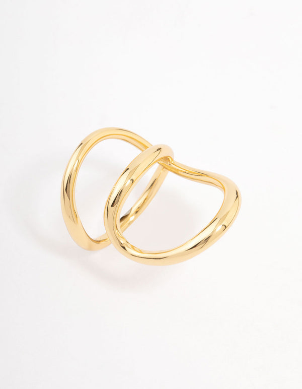 Gold Plated Elongated Wrap Ring