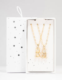 Gold Diamante Teddy Pendant Necklace Pack - link has visual effect only