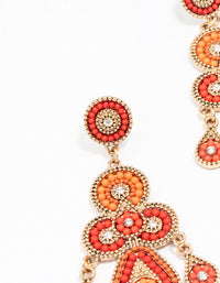 Orange Beaded Statement Earrings - link has visual effect only