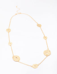 Gold Long Molten Circle Necklace - link has visual effect only