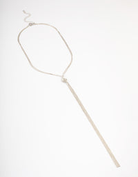 Silver Long Knotted Tassel Necklace - link has visual effect only