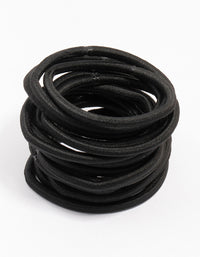 Black Basic Fabric Hair Tie - link has visual effect only