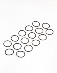 Black Basic Fabric Hair Tie - link has visual effect only