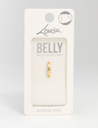 Gold Plated Surgical Steel Plain Curved Belly Ring - link has visual effect only