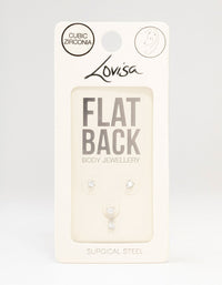 Surgical Steel Pear Cubic Zirconia Drop Flat Backs 3-Pack - link has visual effect only