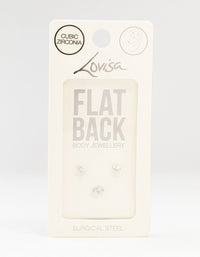 Surgical Steel Double Baguette Flat Backs 3-Pack - link has visual effect only