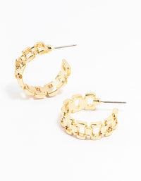 Gold Watch Strap Hoop Earrings - link has visual effect only