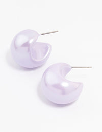 Pastel Purple Coated Bubble Hoop Earrings - link has visual effect only