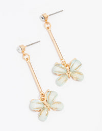 Gold Diamante Bar Butterfly Drop Earrings - link has visual effect only