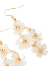 Gold Pearl Flower Vine Drop Earrings - link has visual effect only