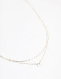 Silver Double Diamante Slinky Chain Layered Necklace - link has visual effect only
