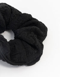 Black Seersucker Fabric Scrunchie - link has visual effect only