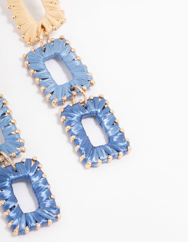 Gold Rectangular Drop Earrings