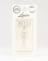 Surgical Steel Butterfly Pear Belly Piercing - link has visual effect only