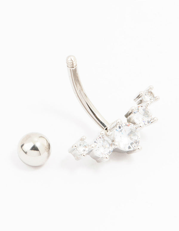 Round Stone Curved Belly Bar