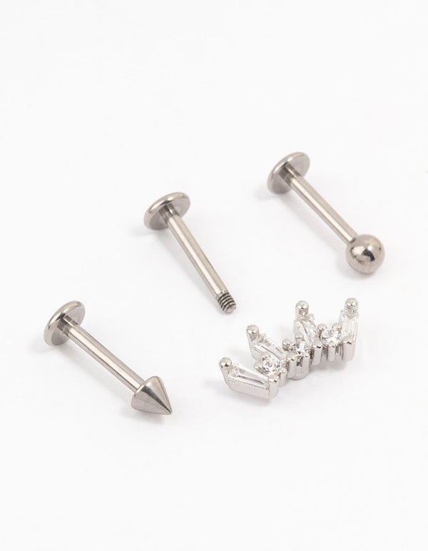 Titanium Marquise And Arrow Flat Back 3-Pack