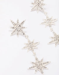 Silver Diamante Celestial Star Dangle Earrings - link has visual effect only