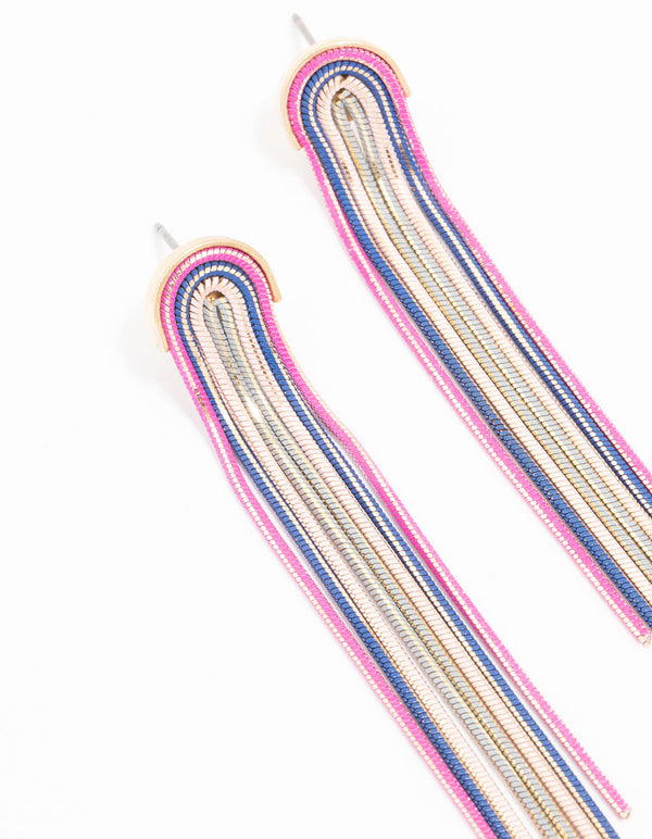 Rainbow Waterfall Drop Earrings