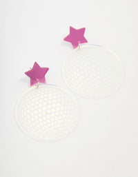 Disco Ball & Star Drop Earrings - link has visual effect only
