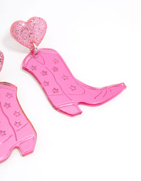 Pink Cowgirl Boot Drop Earrings - link has visual effect only